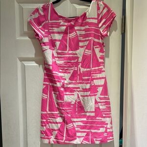 MAHI GOLD Pink and White Dress